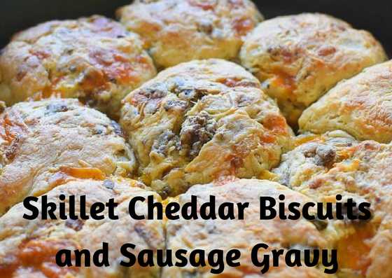 Skillet Sausage Gravy and Cheddar Biscuits