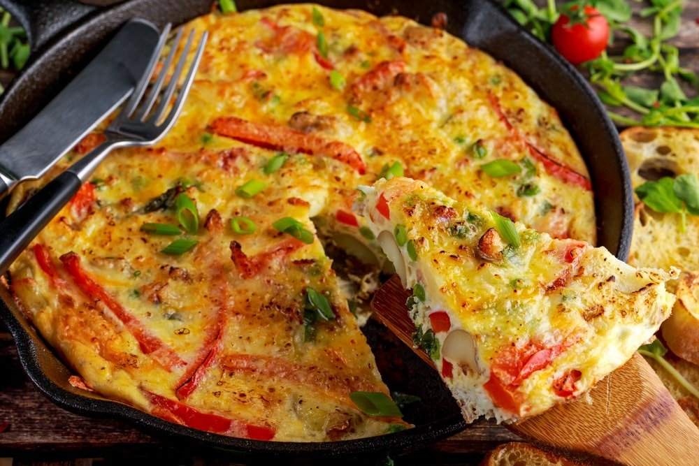 keto bacon egg cheese frittata