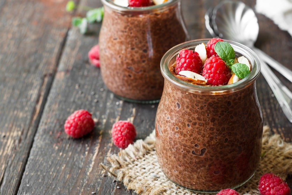 keto chocolate chia seed breakfast pudding