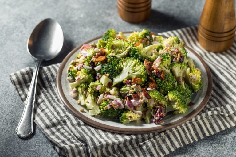 keto broccoli salad with bacon and cheese