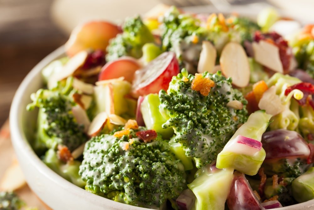 keto broccoli salad with sour cream