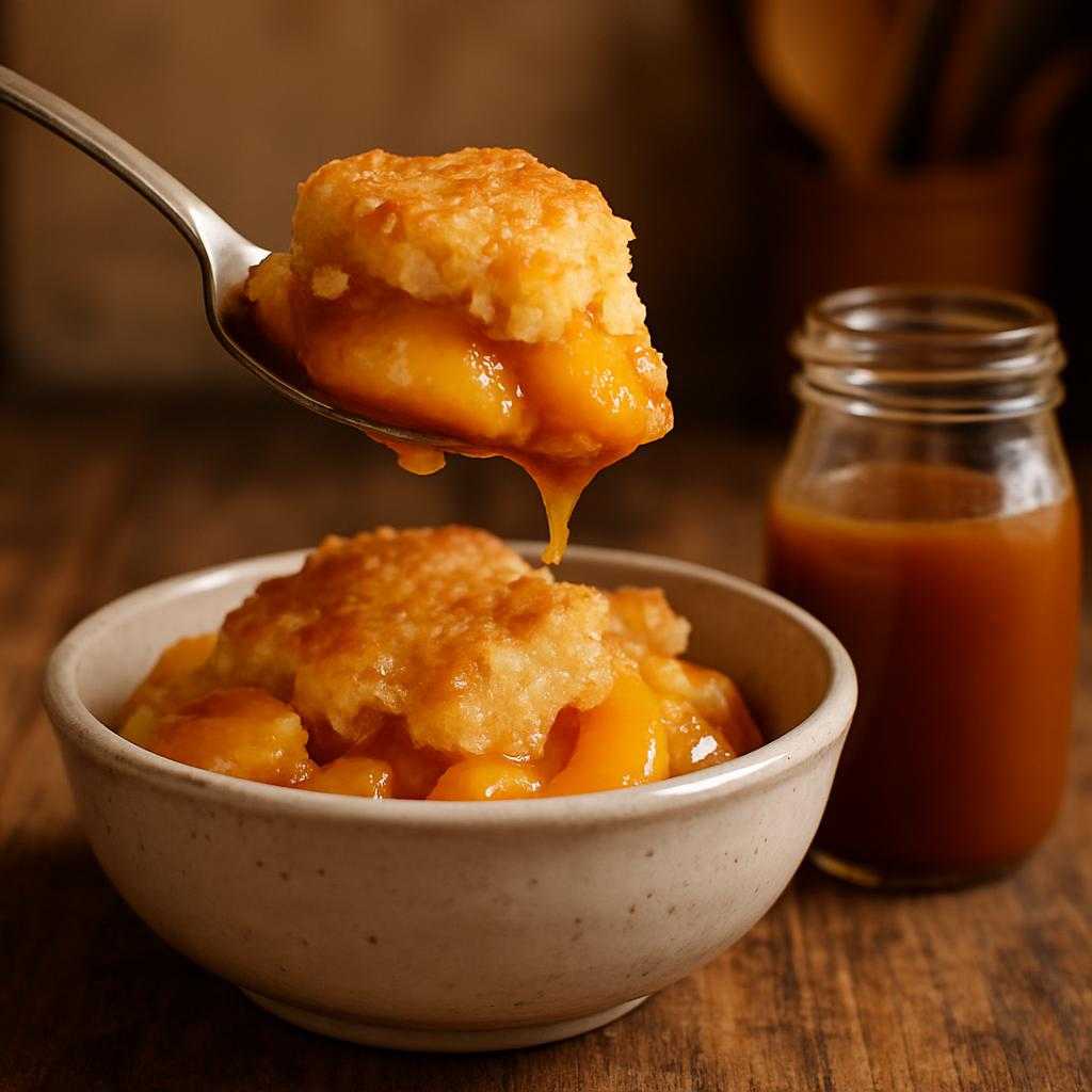 cake mix peach cobbler recipe