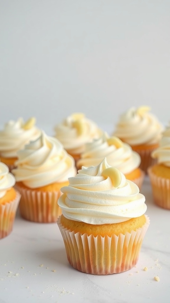 Classic vanilla bean cupcakes with frosting