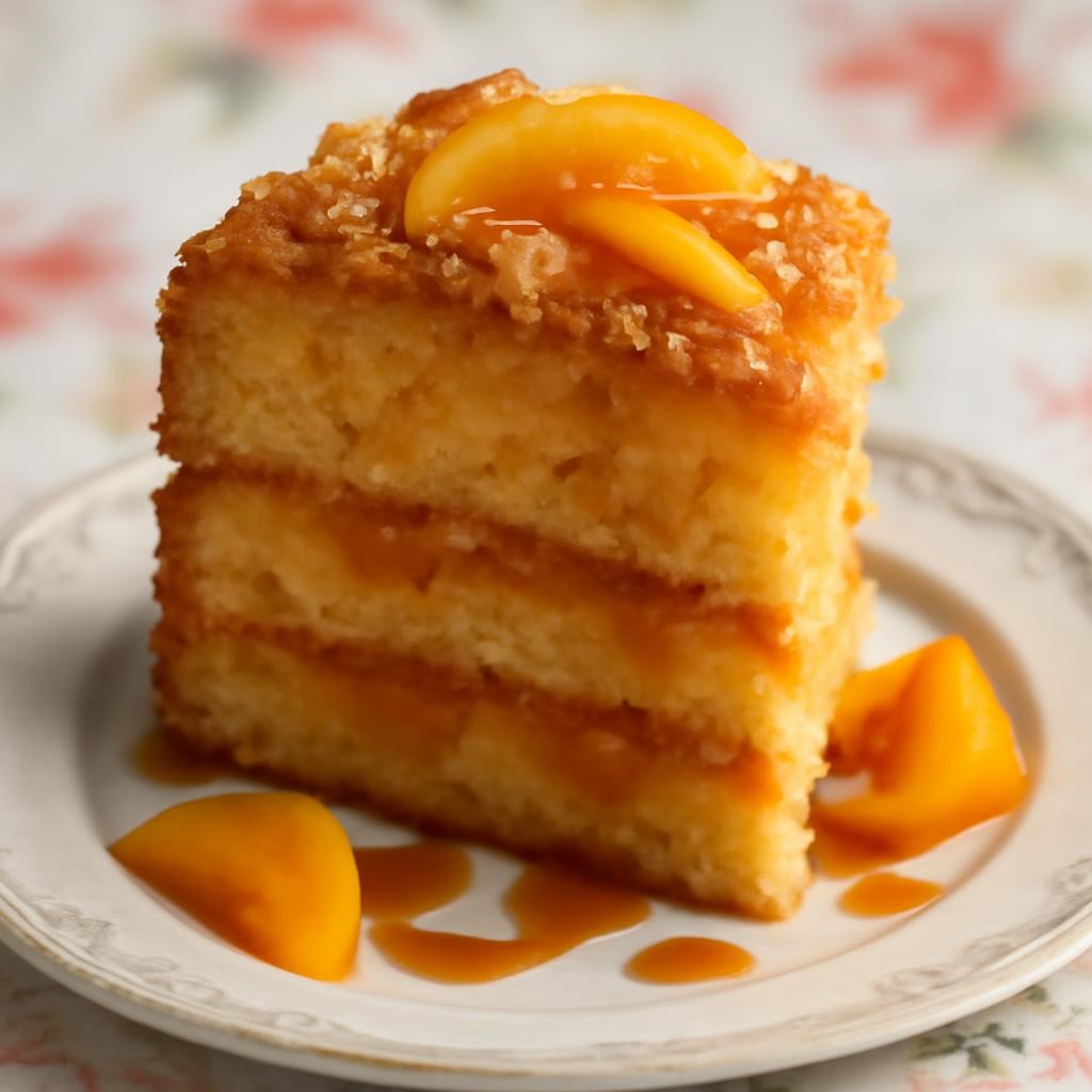 Southern Peach Cobbler Cake