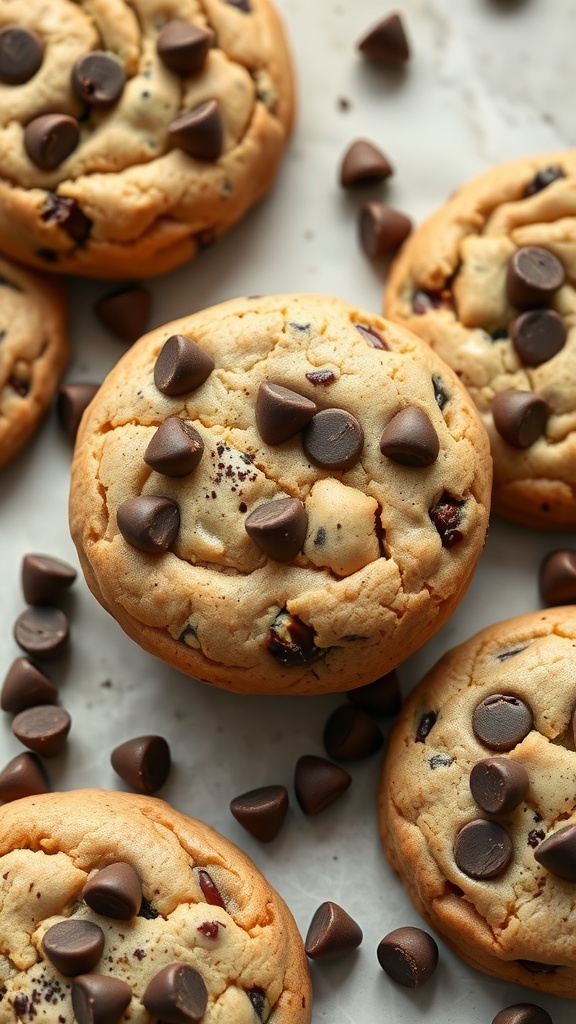 Gluten-free chocolate chip cookies with a gooey, chewy center.