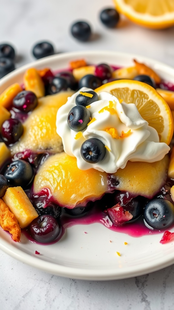 Lemon Blueberry Cobbler with Zesty Crust