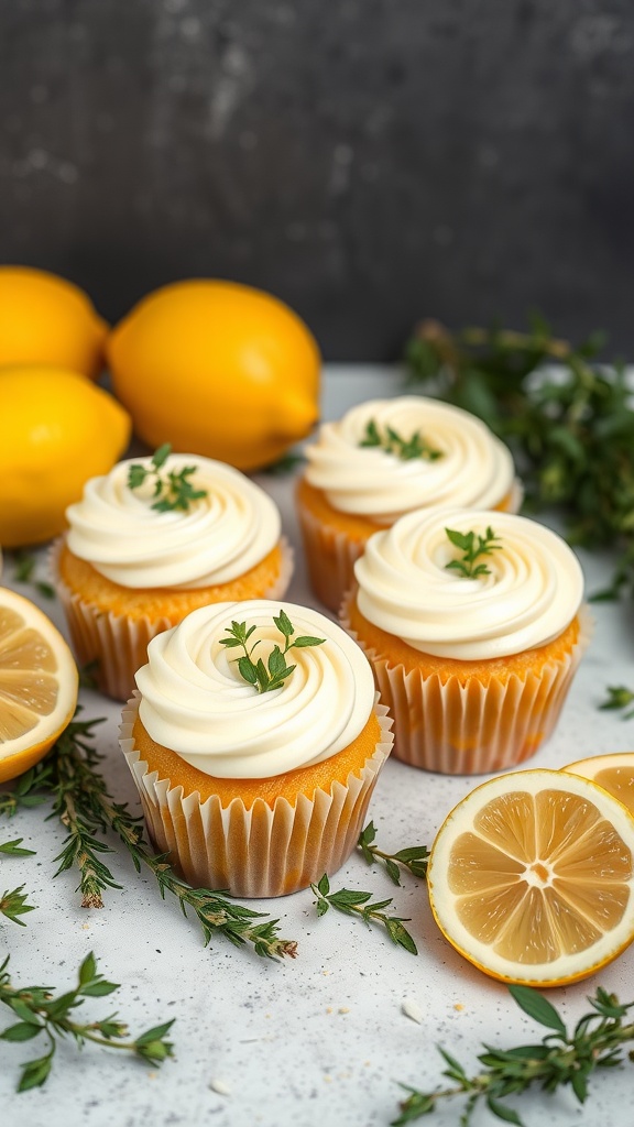 Lemon Thyme Cupcakes with Herbal Infusion