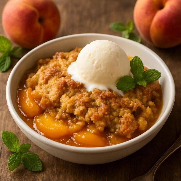 Crock Pot Peach Cobbler