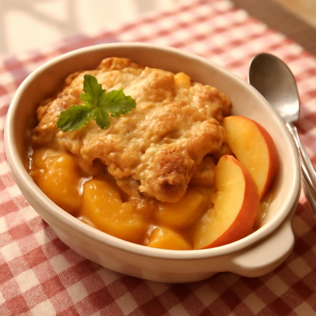 Crock Pot Peach Cobbler