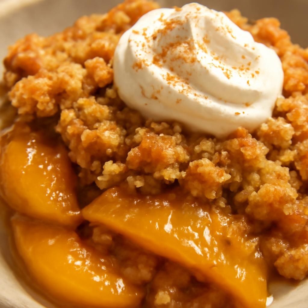 Crock Pot Peach Cobbler