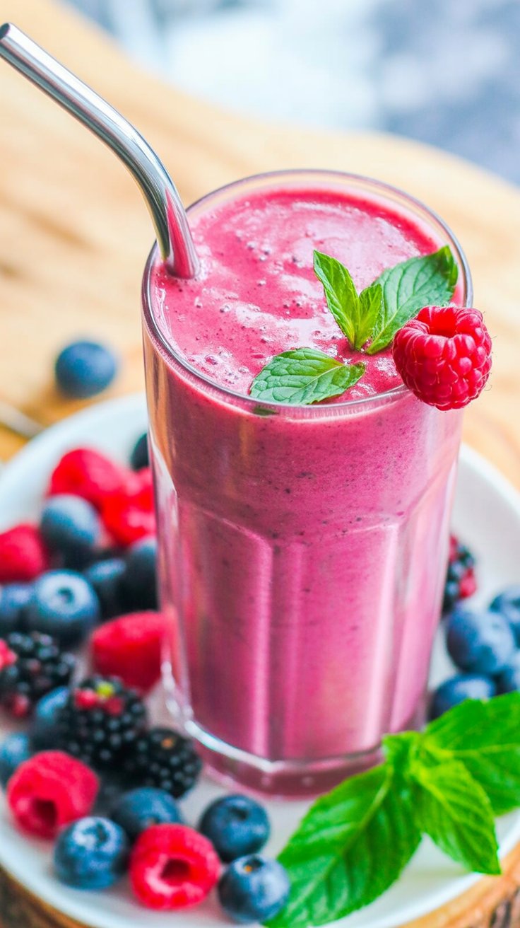 BEST Mixed Berry Smoothie Without Yogurt