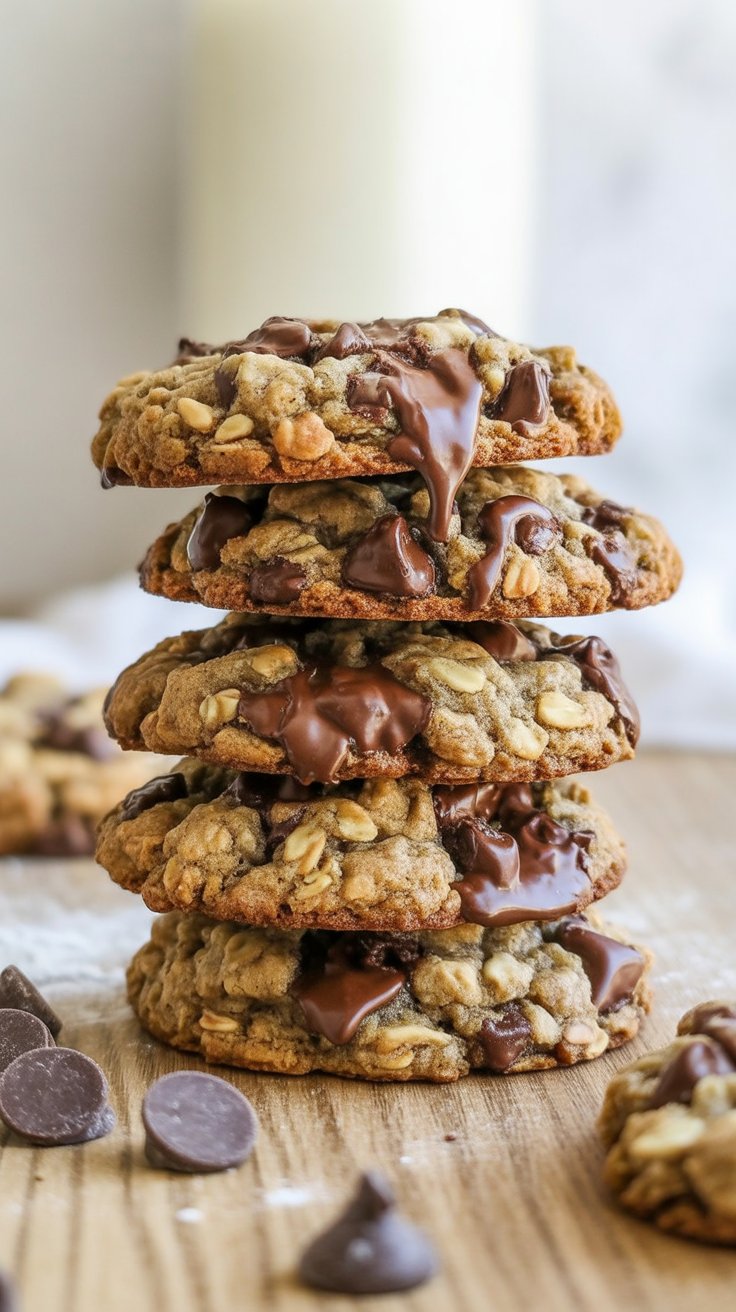 BEST Chewy Chocolate Chip Oatmeal Cookies