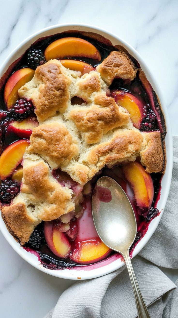 BEST Peach Blackberry Cobbler