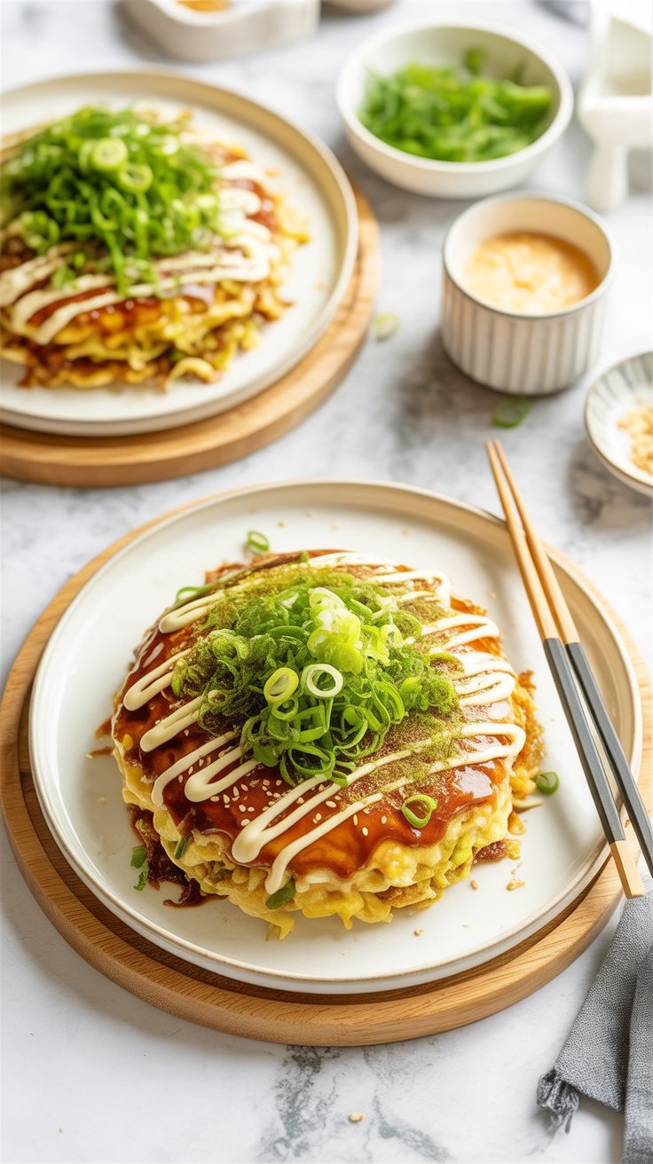 Cabbage Pancakes (Okonomiyaki)
