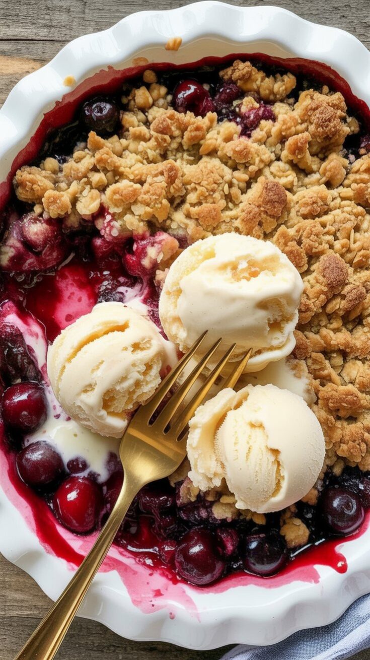 Cherry Crisp (with Frozen Cherries!)