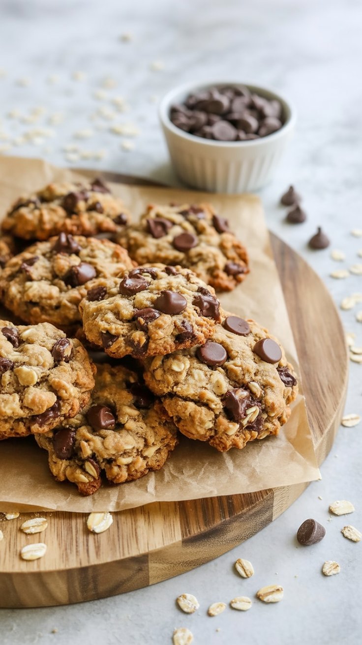 Chewy Chocolate Chip Oatmeal Cookies