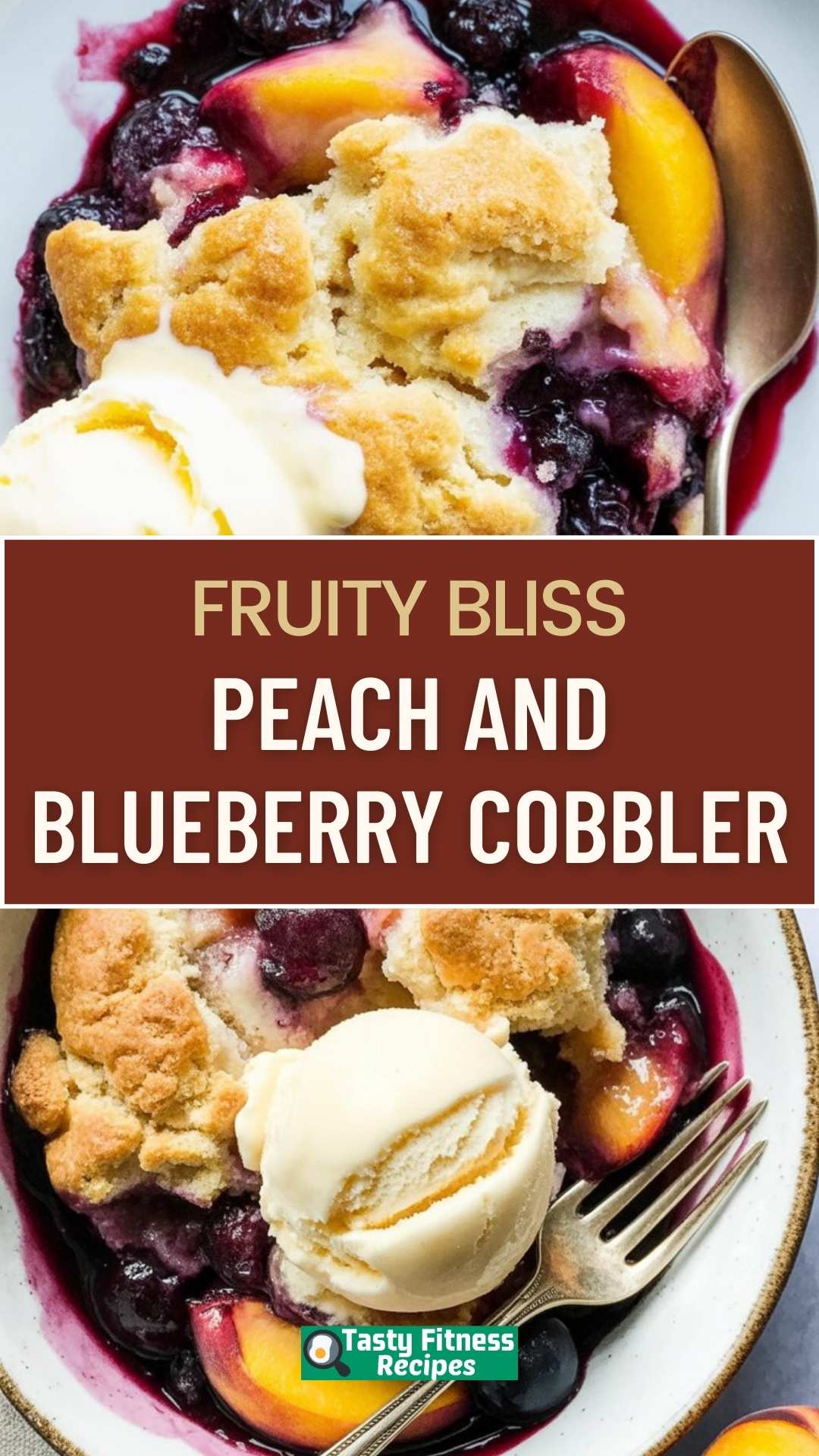 EASY Peach and Blueberry Cobbler