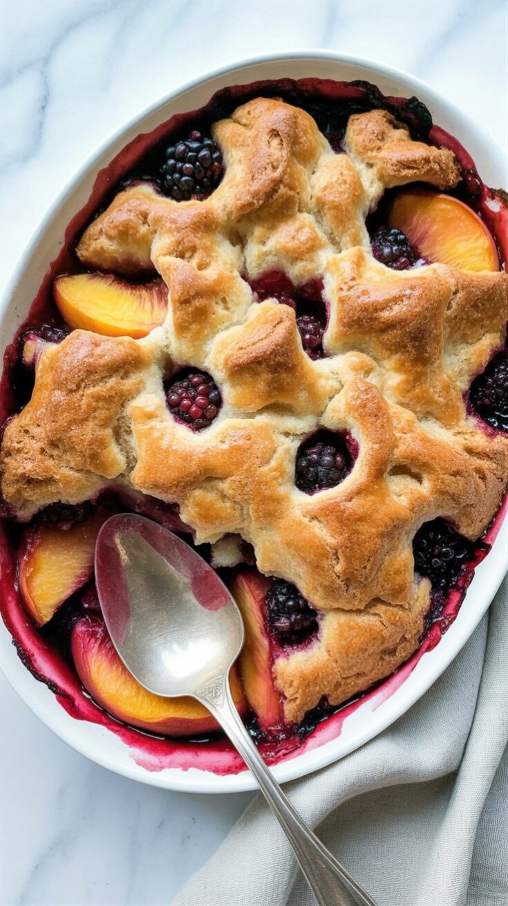 Peach Blackberry Cobbler